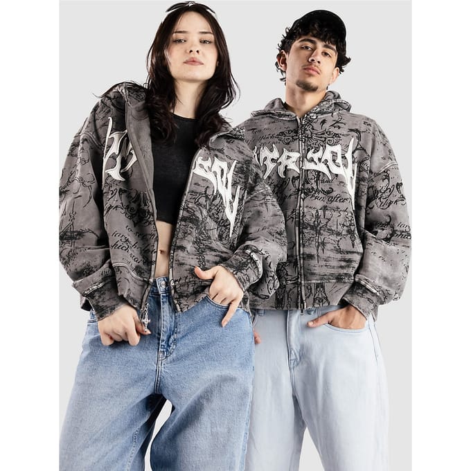 Vitriol Scrolls Zip Hoodie grijs