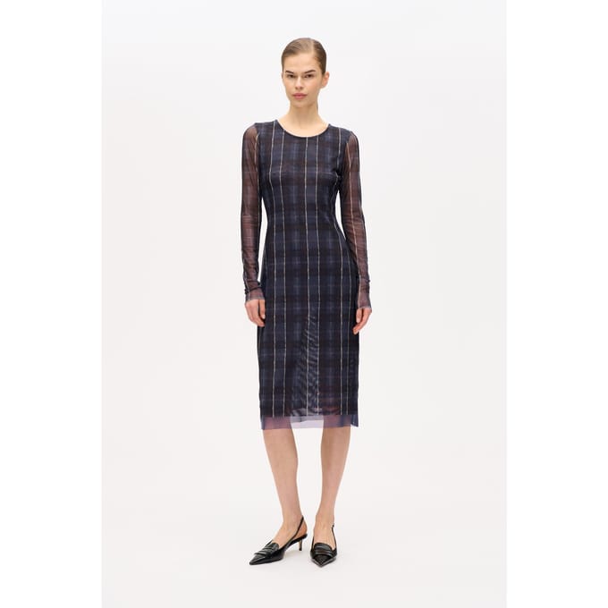 Baum und Pferdgarten Jolandi Dress Navy Check Größe: L | Midikleider Outlet | Damen | Blau