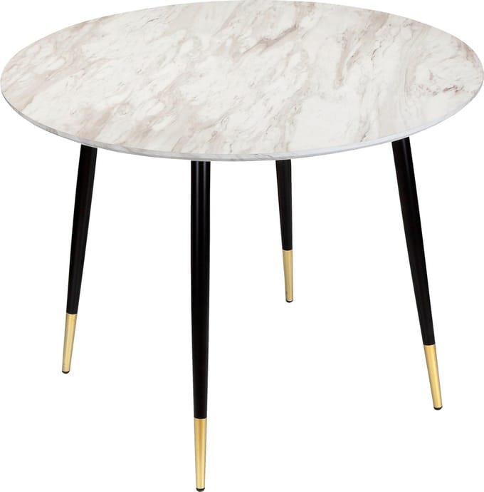 Monza-Eettafel - 6-zits - Zwart/Goud Marmerlook