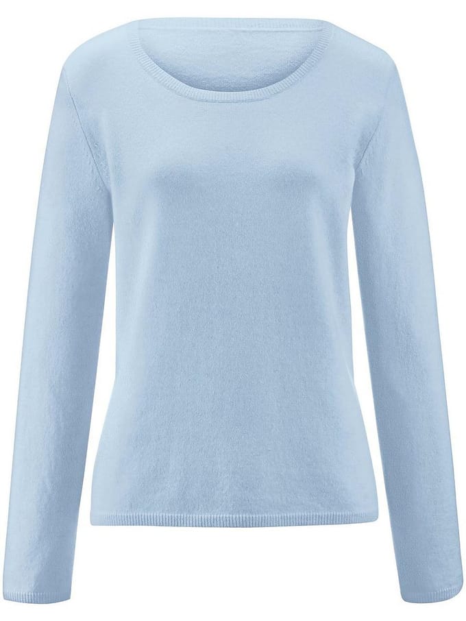 Trui 100% kasjmier ronde hals Van Peter Hahn blauw