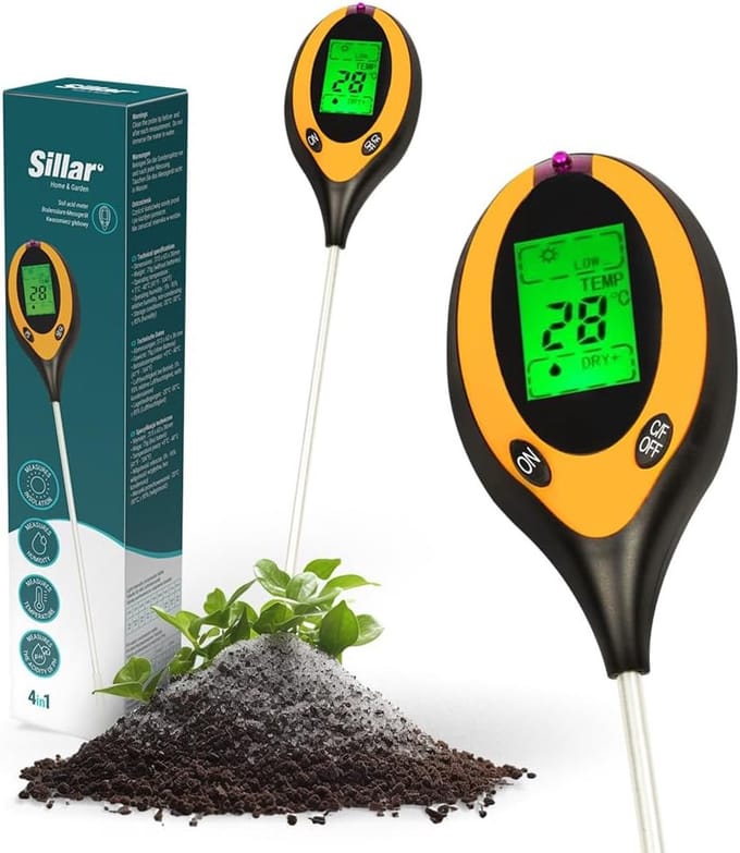 Digitale Bodemtester - PH Meter - Planten Verzorgen - 4 in 1 Functies - 31.5 x 6.3 cm