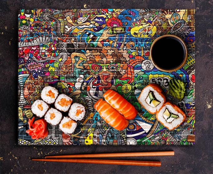 TMK ArtDeko - Snijplank - 52x40 cm - Mozaïek - Inductieplaat