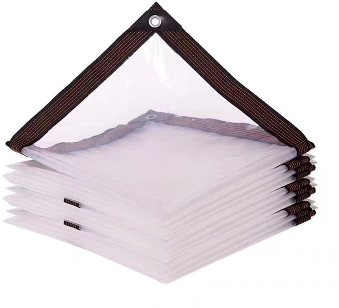 Transparant, regenbestendig buitenzeil - 2 x 2 meter - met perforaties - waterdicht - UV-bestendig