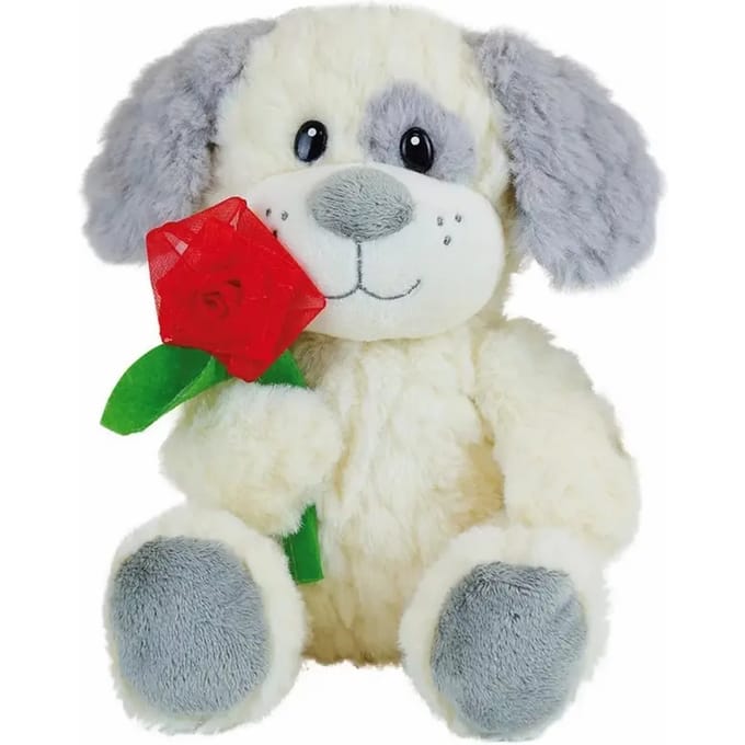 Pluche met bloem Jemini Valentin Chien