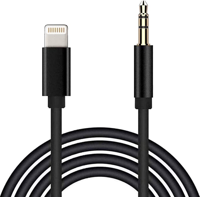 Aux Kabel Auto - Geschikt voor iPhone - Gevlochten - Zwart