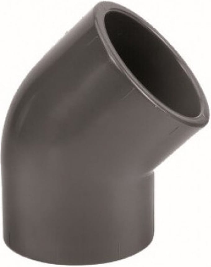 Druk PVC knie 45gr - 40mm - 16 bar