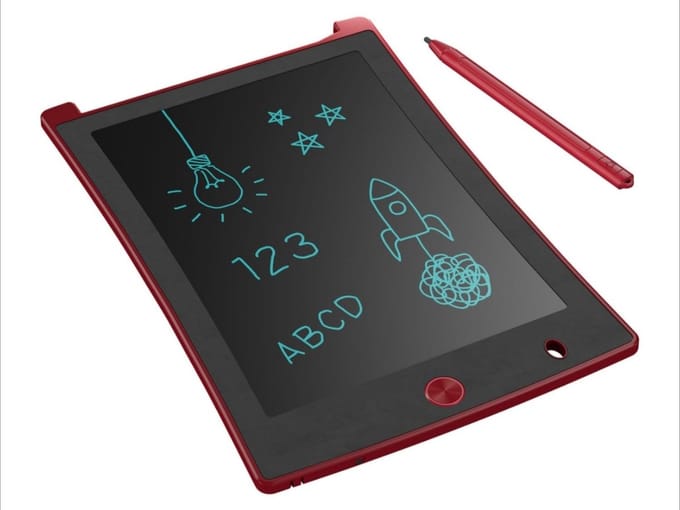 SILVERCREST® LCD-schrijfbord Rood - 8,5", LCD scherm - 2 magneten op de achterkant