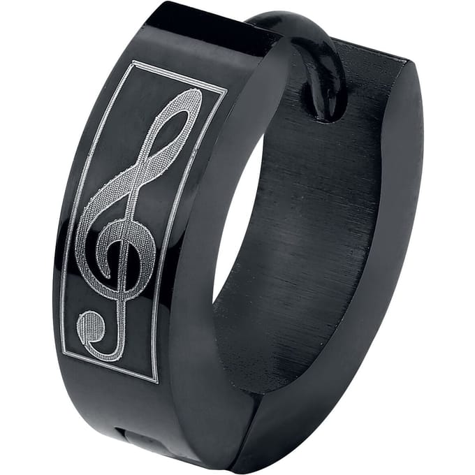 etNox Music Note Unisex Oorbel - zwart - Standard