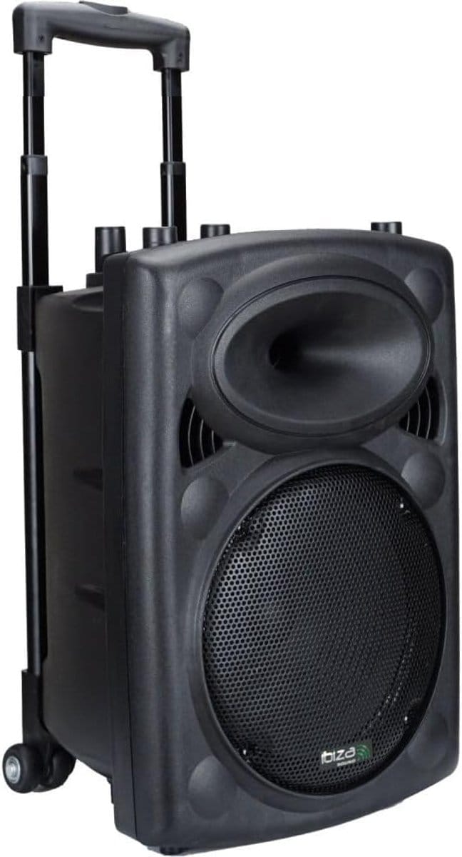Draagbare Luidspreker - Mobiele Speaker - Feest Geluid - Inclusief Microfoons - 8 Inch - Zwart