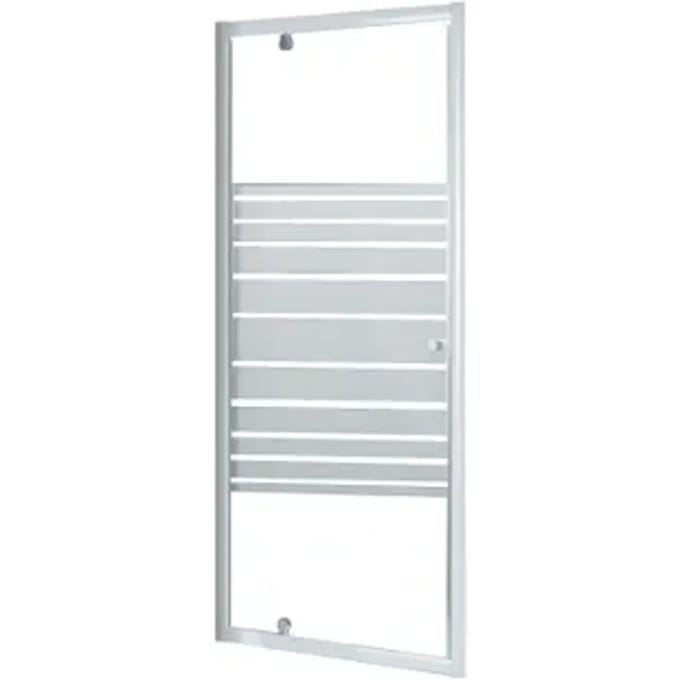 Baseline - Douchedeur 90 X 185cm - Wit Profiel - 4 Mm Gestreept Glasmotief