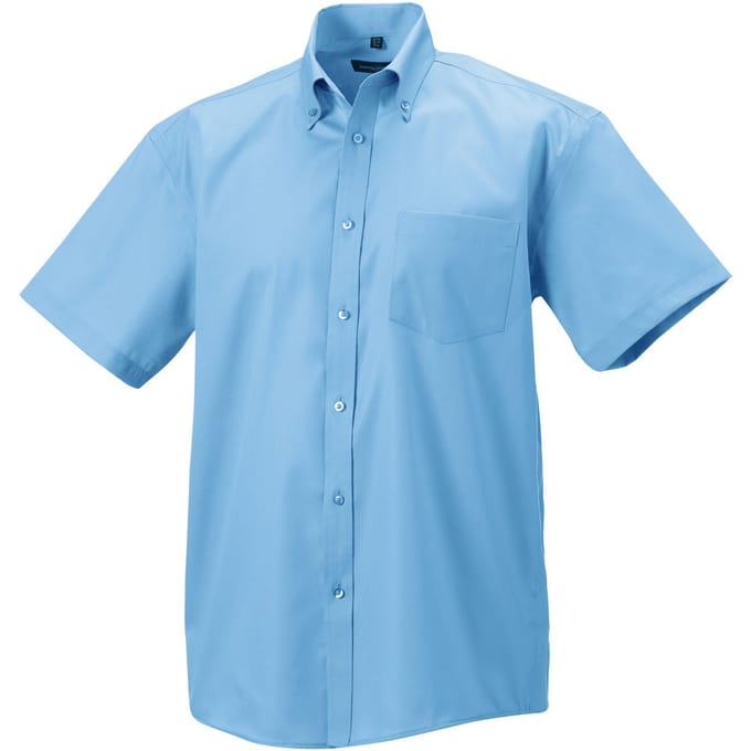 Russell Collection Heren Ultimate Non-Iron Shirt met Korte Mouwen (Heldere lucht)