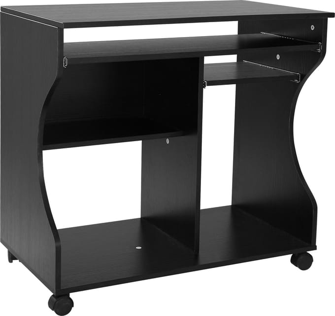 HOMCOM-Computertisch-Spanplatte, Kunststoff-80L x 48B x 75H cm-Schwarz