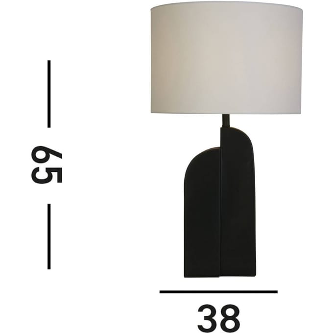Searchlight Perth tafellamp, wit/zwart Hoogte 65 cm Textiel/hars