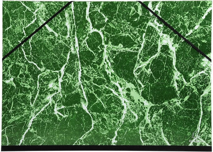 Exacompta 10x Tekenmap gemarmerd vernist papier met elastieken 37x52 - 1/2 raisin - Groen - 635E