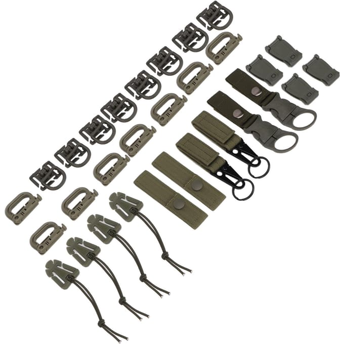 30 Pièces Fixations Molle Boucle D Boucle de Sac à Dos Ruban en Nylon Accessoires de Sac à Dos pour Pique-niques vert d’armée