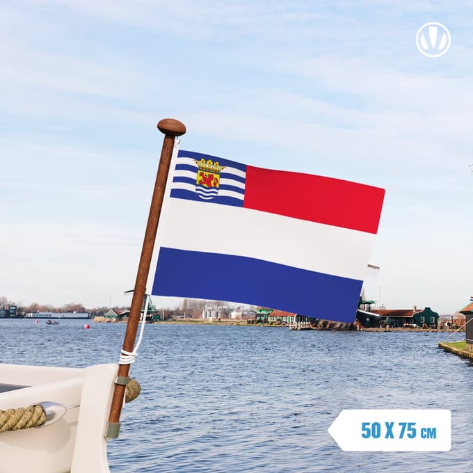 Vlag Nederland met inzet Zeeland 50x75cm