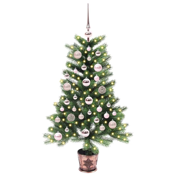 vidaXL - Kerstboom - met - 150 - LED - met - standaard - Groen - 90 - cm - PE