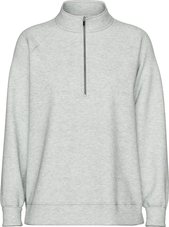 Pieces PCCHILLI Half Zip Sweater - Loungewear Top - Lichtgrijs / S