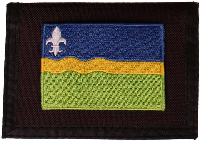 Portemonnee zwart 14x10cm - Vlag Flevoland - 8x6cm