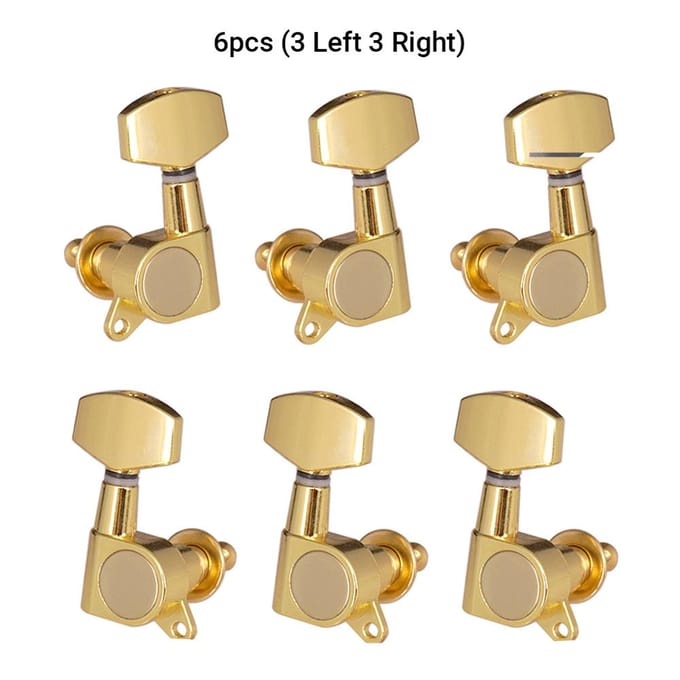 6 stks Verzegelde Gitaar String Pinnen Locking Tuners 3L3R Stemsleutels String Tuners Elektrisch Akoestisch goud