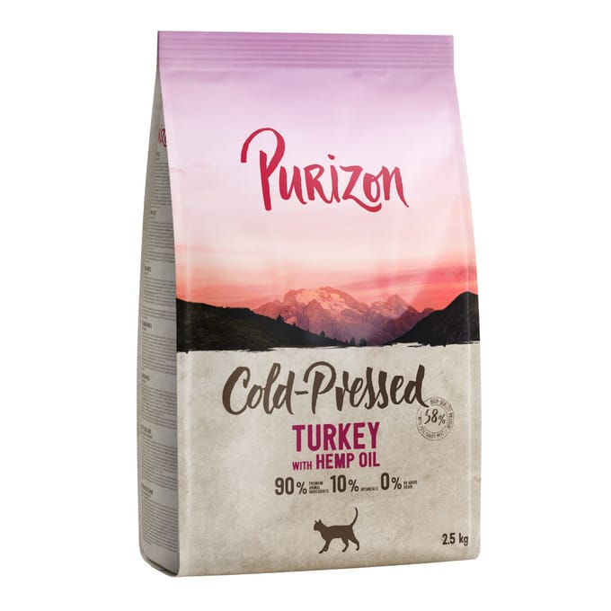 2x2,5g Coldpressed Kalkoen met Hennepolie Purizon Kattenvoer