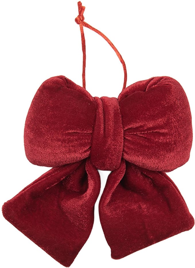 Clayre & Eef Decoratie Strik 12x5x15 cm Rood Synthetisch