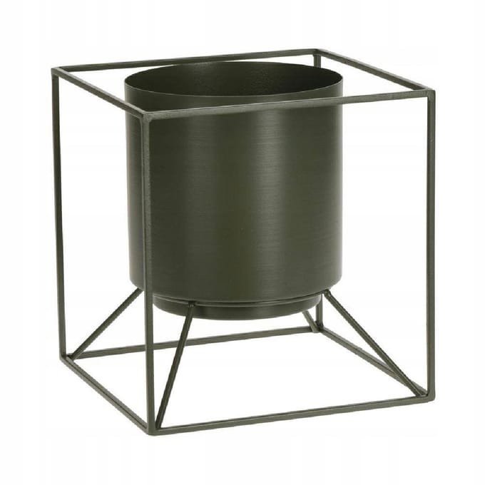 Koopman - Bloempot met Standaard - Groen - Metaal - Scandinavisch, Loft, Industrieel