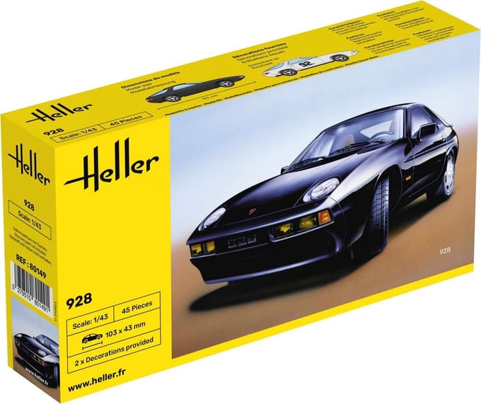 Heller Modelbouwpakket Auto - 80149 Porsche 928 Car Plastic - 1:43 - Modelbouw