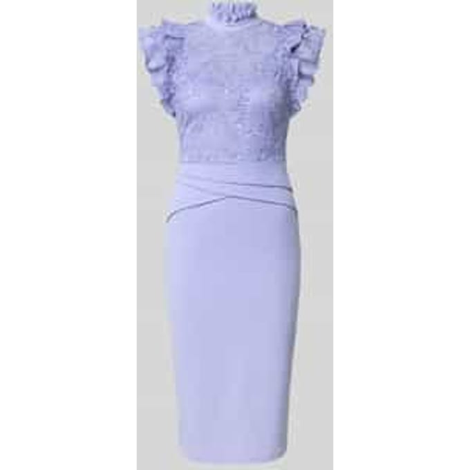 slim fit midi-jurk met kant