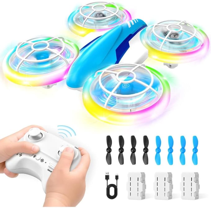 SAVI® Drone voor Kinderen - Drone - Blauw - 12cm x 12cm x 4cm