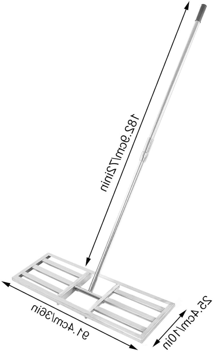 Telescopisch RVS Gazon Leveling Tool, Multifunctioneel voor het Egaliseren van Tuinen, Grondverdeling en Materialen Verwijderen