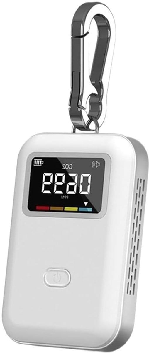 CO2-luchtkwaliteitsmonitor - Gasdetector binnenlucht - Luchtkwaliteit meten - Infrarood optische sensor - 2.54 x 2.54 x 2.54 cm - Wit