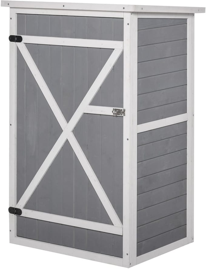 4goodz Outsunny tuinkast houten berging 56x75x115 cm /wit