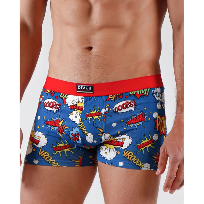 Geprinte stretch katoenen boxer Admas Comic (x2)