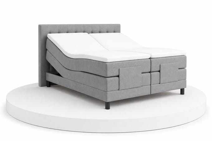 Elektrische Boxspring ErgoLux - 200x210 Compleet - Grijs - BalBedden