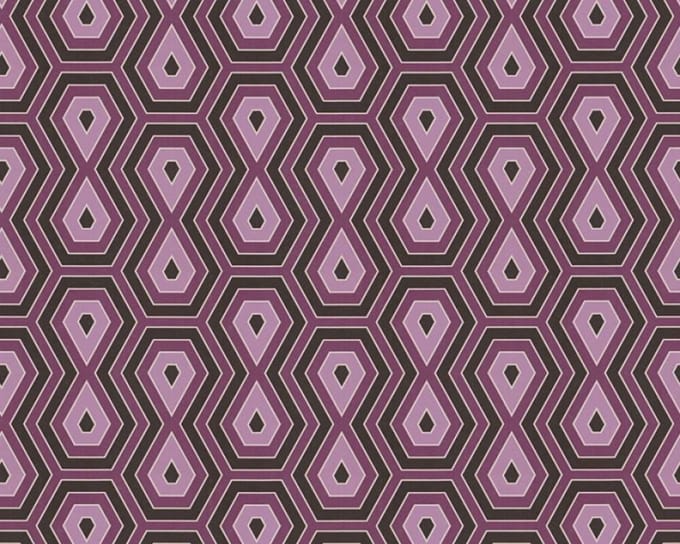 GRAFISCH BEHANG | Retro - lila zwart - "Architects Paper" A.S. Création Jungle Chic