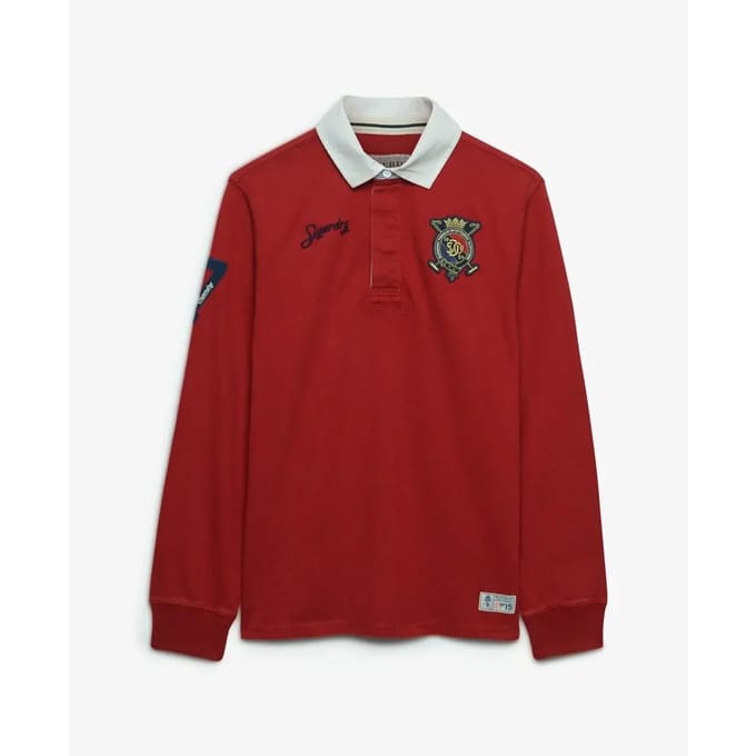 Superdry - Rugbytop met dubbel embleem - Heren - Tops
