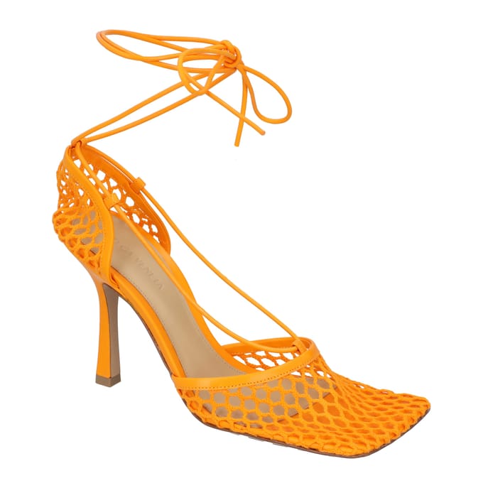 Bottega Veneta Stretch Veter Sandalen oranje