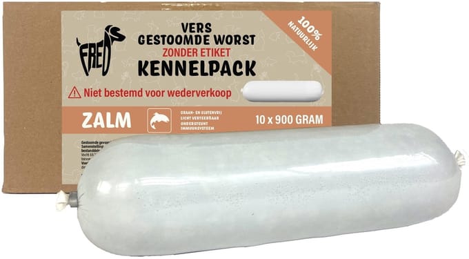 Frets Gestoomd Vers Vlees Worst Zalm - Graan- en Glutenvrij - 10x900g