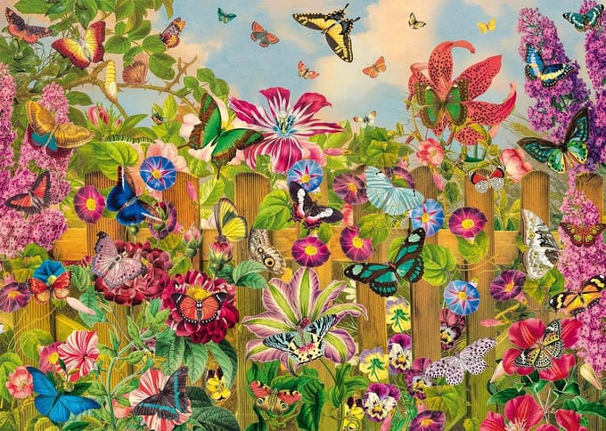 Wunderschöner Schmetterlingsgarten: Puzzle Standard 2000 Teile