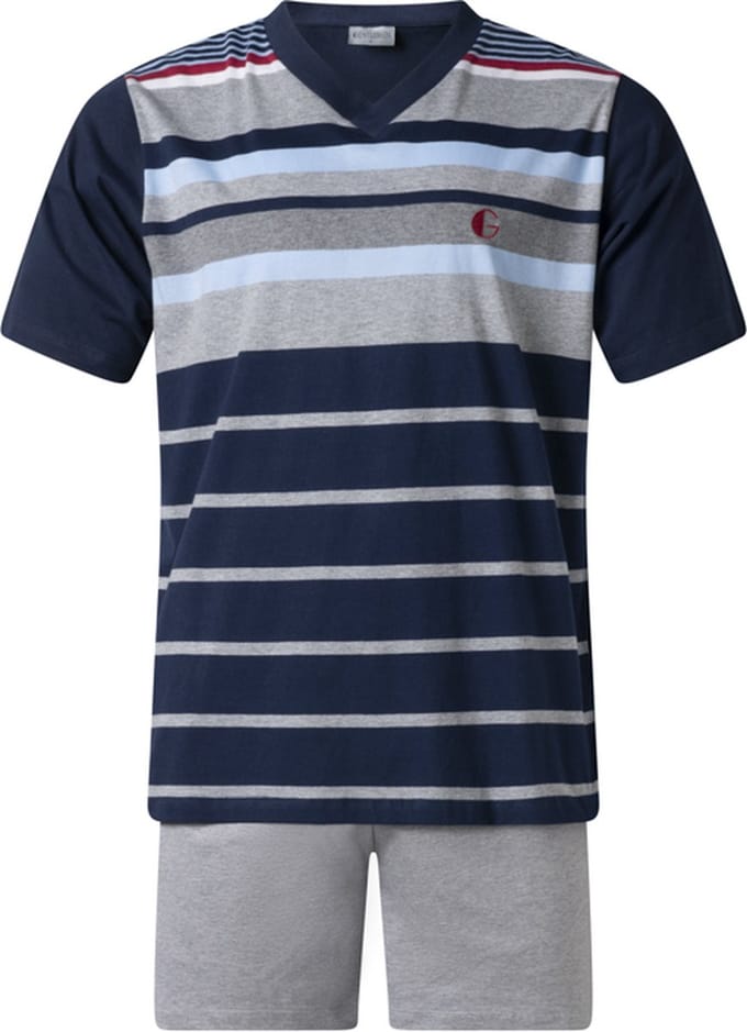 Gentlemen - heren shortama 114257 - V-hals - grey melange - maat XL