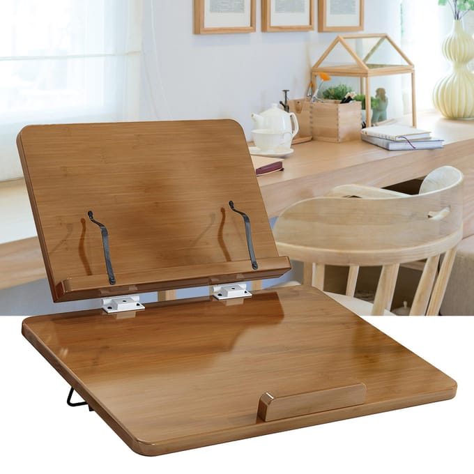 Boekstandaard Multifunctionele Houten Bureau Lezen Boekstandaard Houder voor Studenten Kinderen Donker brown