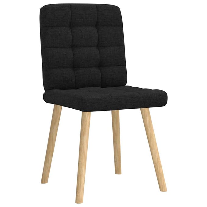 vidaXL - Eetkamerstoelen - 4 - st - stof - zwart