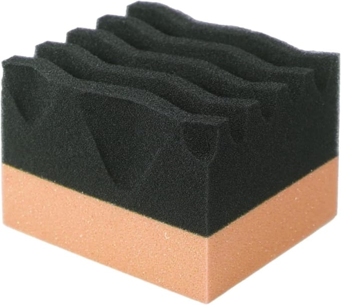 Bandglans Applicator - Schuim Pad - Auto Verzorging - Ergonomisch Golfontwerp - 95 x 85 cm - Oranje