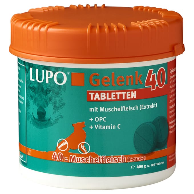 400g (ca 200 tabletten) LUPO Gewricht 40 Supplement voor Honden
