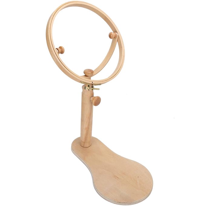 Ronde Borduurring Standaard Houder Draagbaar Hout Kruissteek Benodigdheden beige