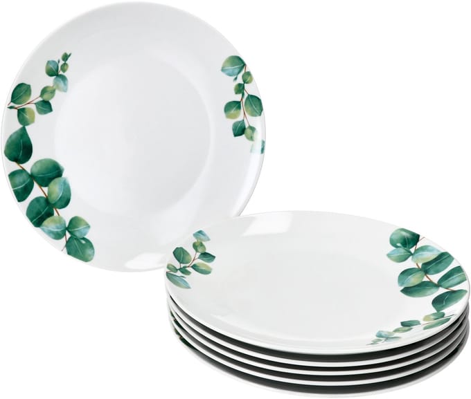 MamboCat MamboCat Set van 6 eucalyptus dinerborden 26,8cm porselein