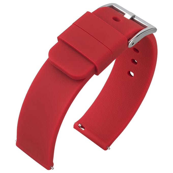 Silicone Rubberen Horlogebandje- Makkelijk Zelf te Monteren - Donkerrood 18mm