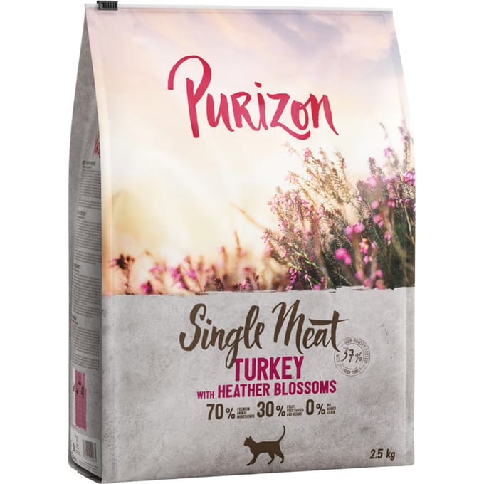 2,5kg Single Meat Kalkoen met Heidebloesem Purizon Kattenvoer