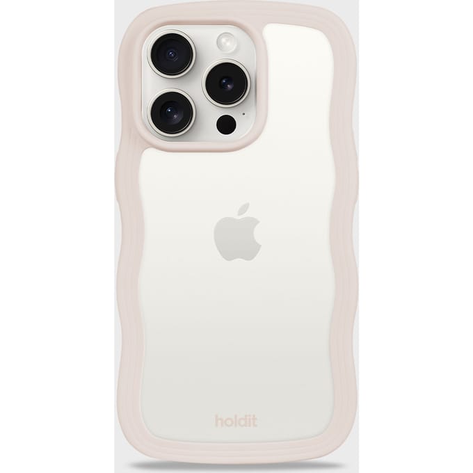 Phone Case Wavy Light Beige/Transparent iPhone 14 Pro